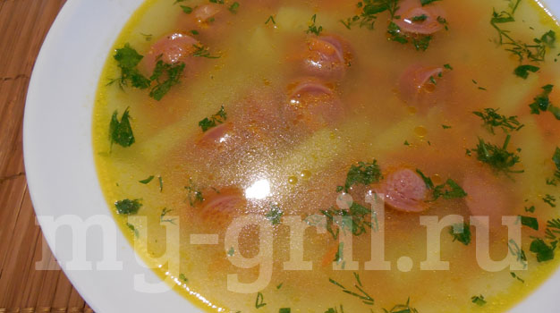 Суп с сосисками в мультиварке