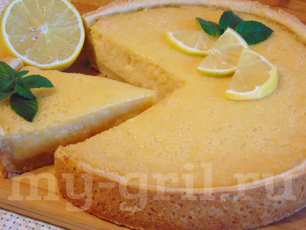 песочный пирог с лимонной начинкой