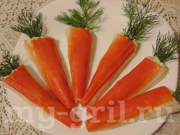 закуска морковка из крабовых палочек